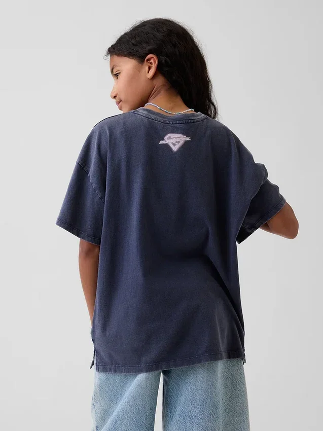 Dziecięcy T-shirt oversize z motywem Supergirl