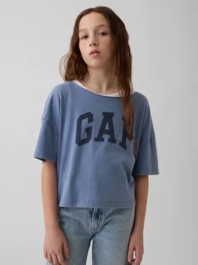 Dziecięcy T-shirt oversize z szerokim dekoltem