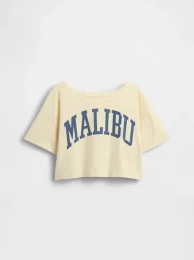 Dziecięcy T-shirt oversize z szerokim dekoltem