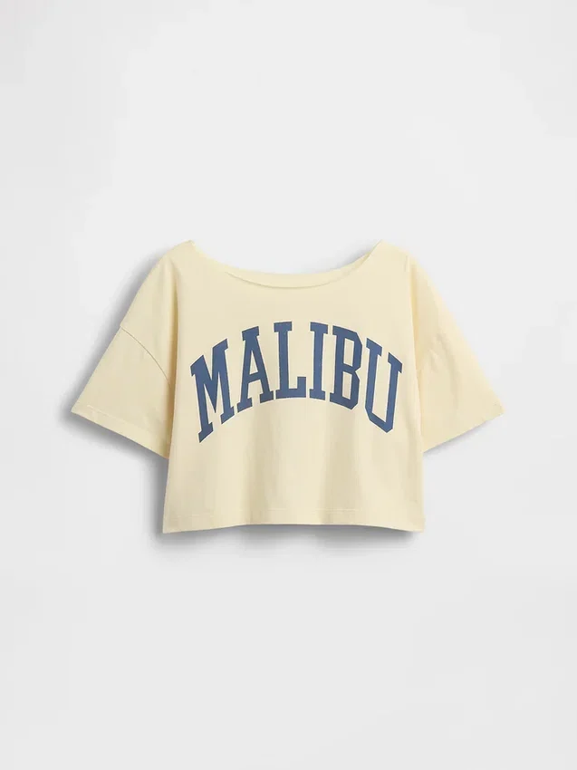 Dziecięcy T-shirt oversize z szerokim dekoltem