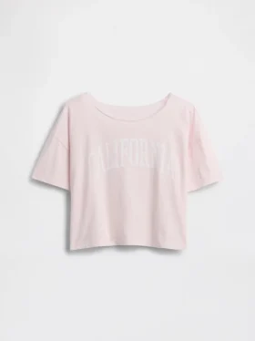 Dziecięcy T-shirt oversize z szerokim dekoltem