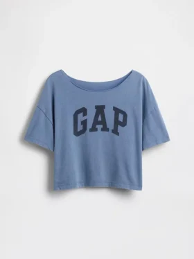 Dziecięcy T-shirt oversize z szerokim dekoltem