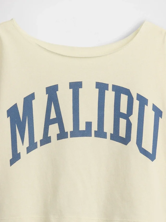 Dziecięcy T-shirt oversize z szerokim dekoltem