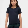 Dziecięcy T-shirt piżamowy z dzianiny typu pointelle z recyklingu