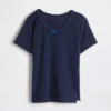 Dziecięcy T-shirt piżamowy z dzianiny typu pointelle z recyklingu