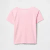 Dziecięcy T-shirt piżamowy z dzianiny typu pointelle z recyklingu