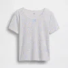 Dziecięcy T-shirt piżamowy z dzianiny typu pointelle z recyklingu