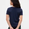 Dziecięcy T-shirt piżamowy z dzianiny typu pointelle z recyklingu