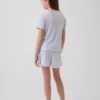 Dziecięcy T-shirt piżamowy z dzianiny typu pointelle z recyklingu