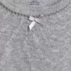 Dziecięcy T-shirt piżamowy z dzianiny typu pointelle z recyklingu