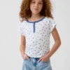 Dziecięcy T-shirt raglanowy typu Henley