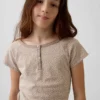 Dziecięcy T-shirt raglanowy typu Henley
