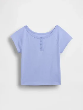 Dziecięcy T-shirt raglanowy typu Henley