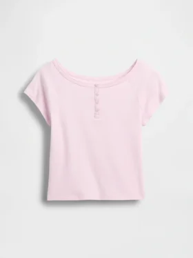 Dziecięcy T-shirt raglanowy typu Henley