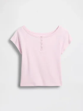 Dziecięcy T-shirt raglanowy typu Henley