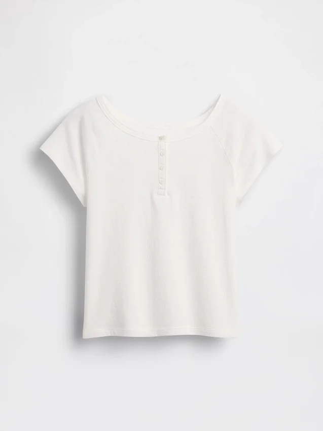 Dziecięcy T-shirt raglanowy typu Henley