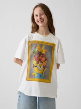Dziecięcy T-shirt tunika oversize z motywem Minionków