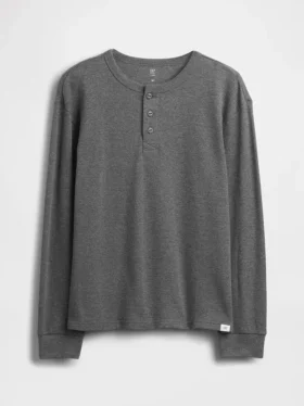 Dziecięcy T-shirt typu Henley o luźnym kroju