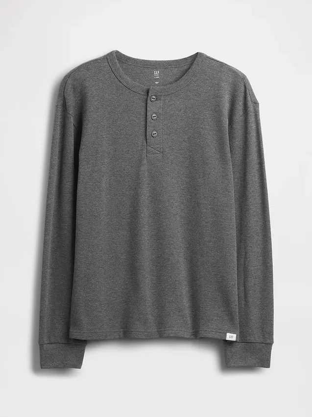 Dziecięcy T-shirt typu Henley o luźnym kroju