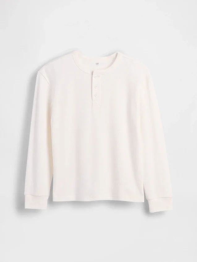 Dziecięcy T-shirt typu Henley o luźnym kroju