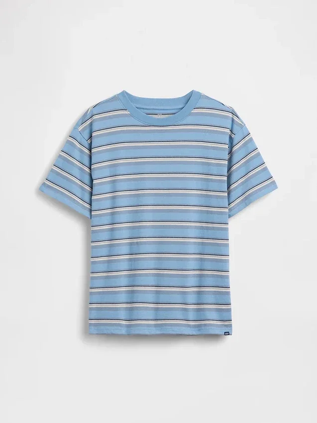 Dziecięcy T-shirt w paski o luźnym kroju