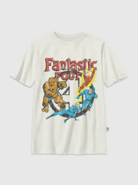 Dziecięcy T-shirt w stylu vintage z motywem „Fantastycznej Czwórki”
