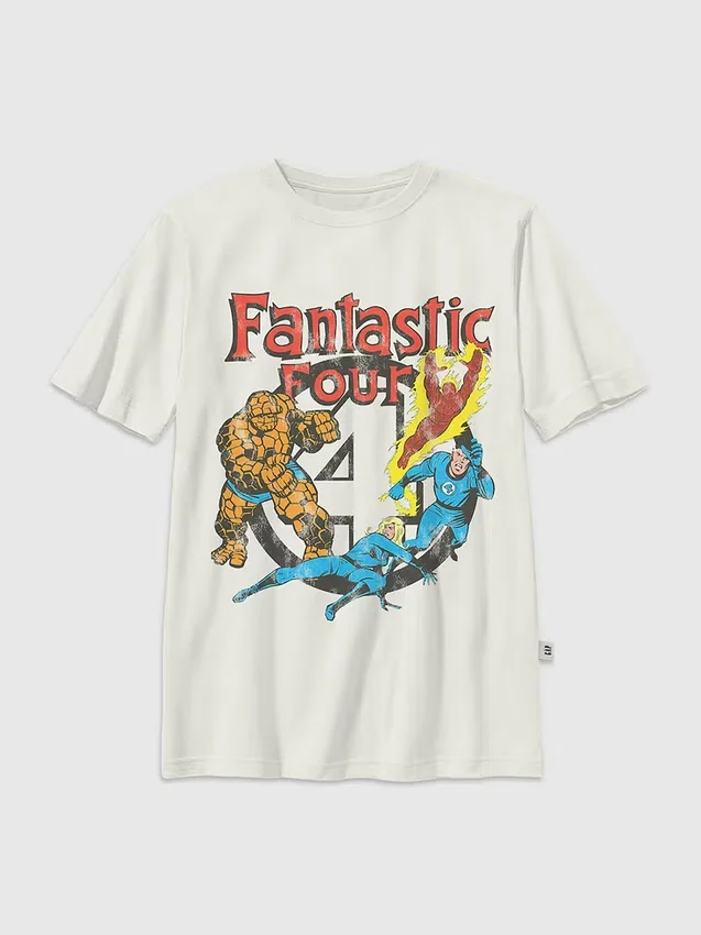 Dziecięcy T-shirt w stylu vintage z motywem „Fantastycznej Czwórki”