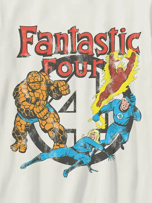 Dziecięcy T-shirt w stylu vintage z motywem „Fantastycznej Czwórki”