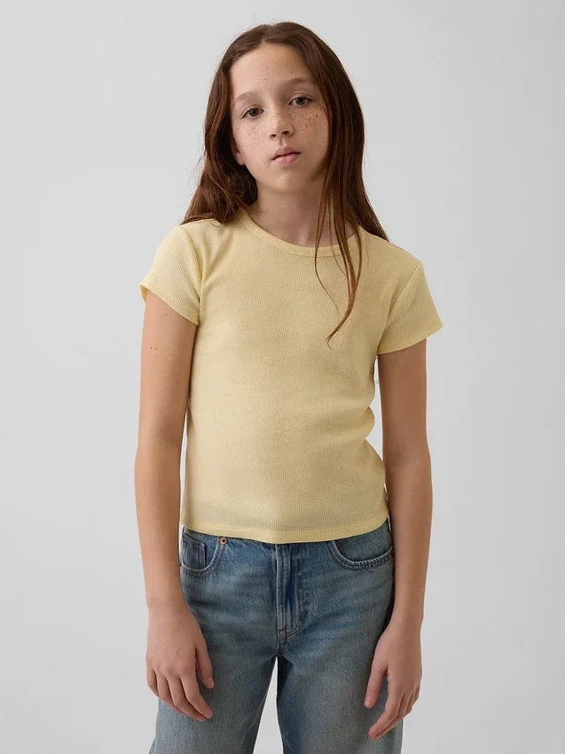 Dziecięcy T-shirt z dzianiny prążkowanej