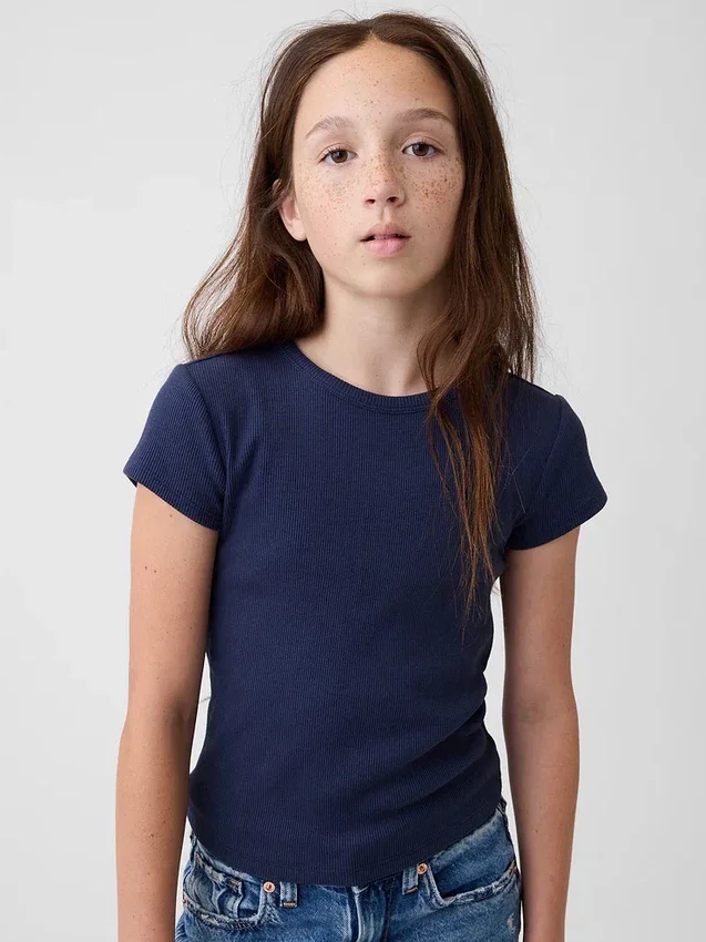 Dziecięcy T-shirt z dzianiny prążkowanej