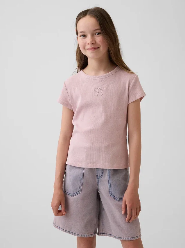 Dziecięcy T-shirt z dzianiny prążkowanej