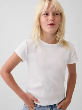 Dziecięcy T-shirt z dzianiny prążkowanej