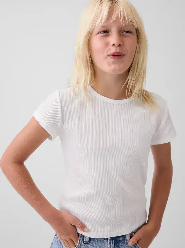 Dziecięcy T-shirt z dzianiny prążkowanej