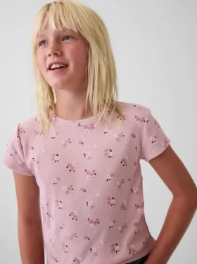 Dziecięcy T-shirt z dzianiny prążkowanej