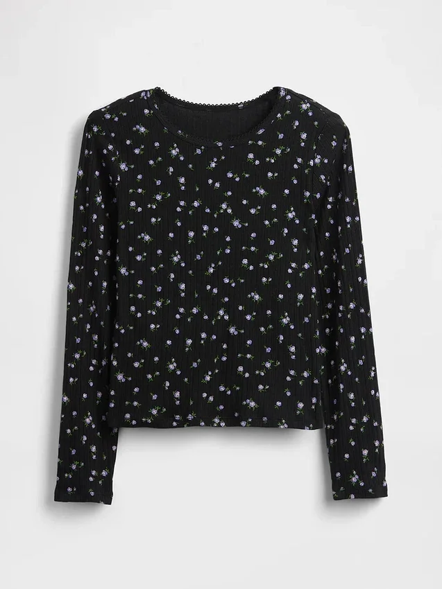 Dziecięcy T-shirt z dzianiny prążkowanej