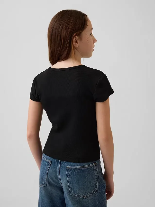 Dziecięcy T-shirt z dzianiny prążkowanej