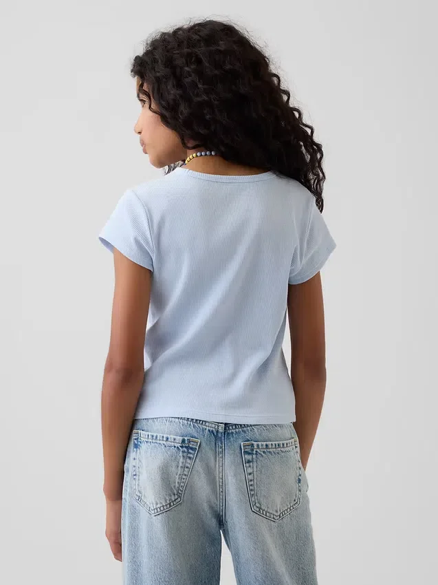 Dziecięcy T-shirt z dzianiny prążkowanej