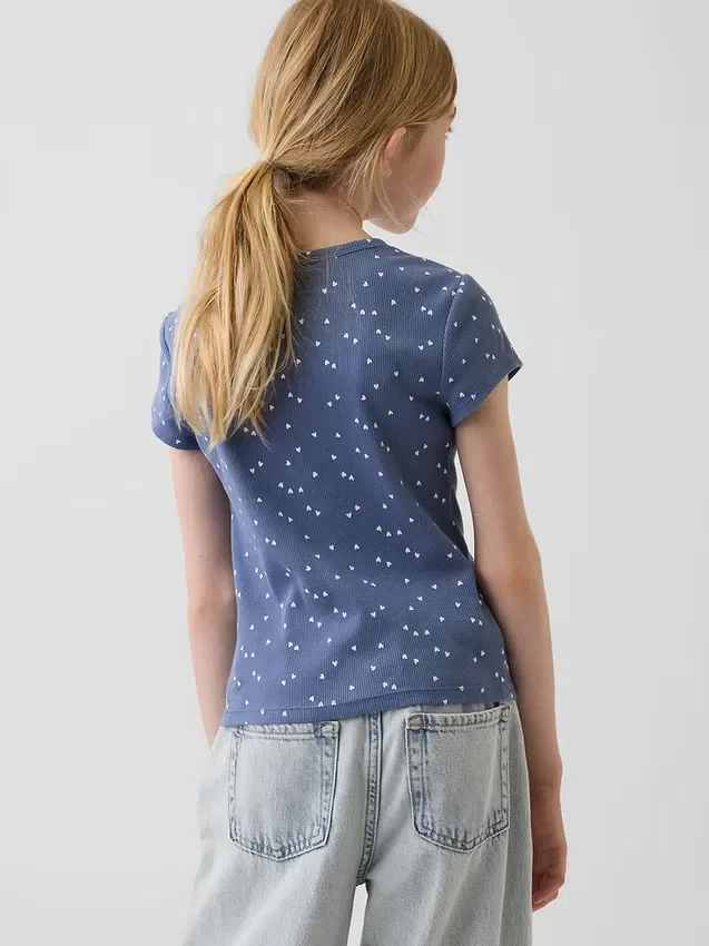 Dziecięcy T-shirt z dzianiny prążkowanej