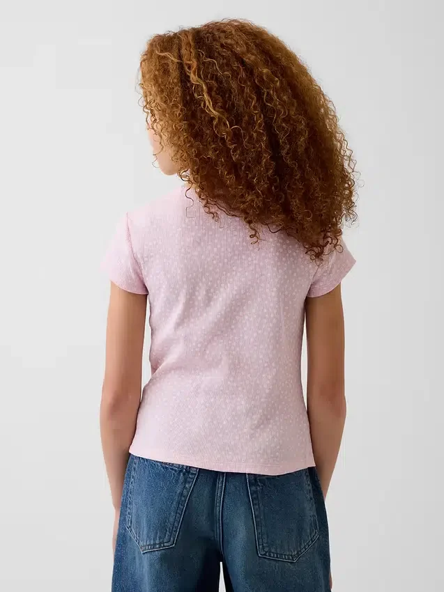 Dziecięcy T-shirt z dzianiny prążkowanej