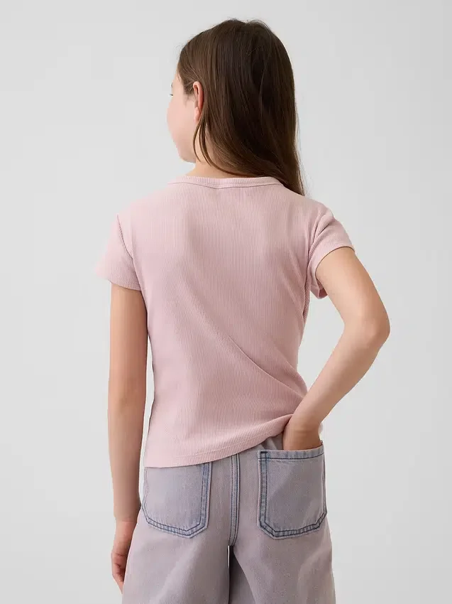 Dziecięcy T-shirt z dzianiny prążkowanej