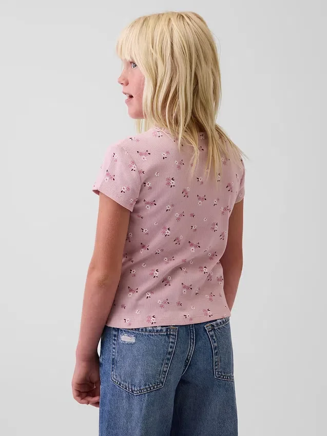 Dziecięcy T-shirt z dzianiny prążkowanej