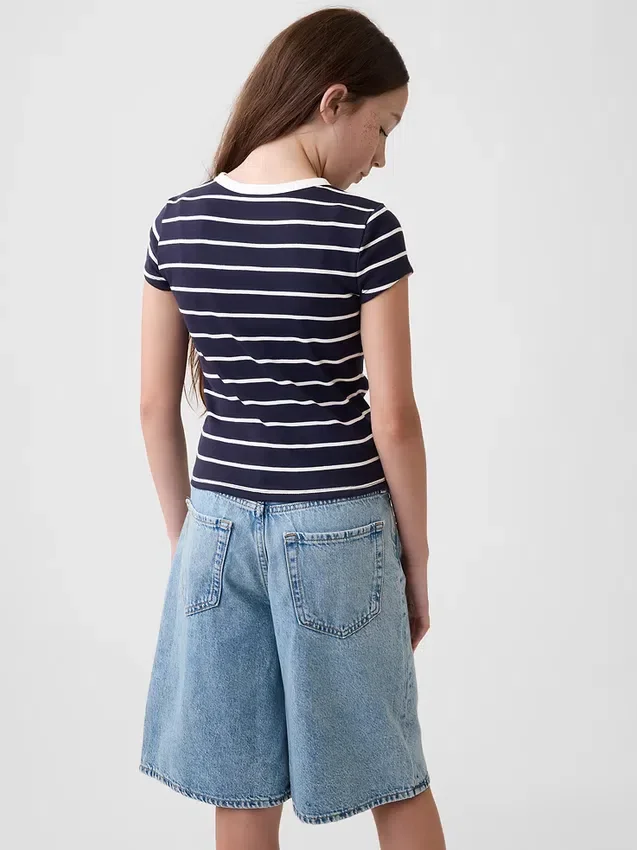 Dziecięcy T-shirt z dzianiny prążkowanej