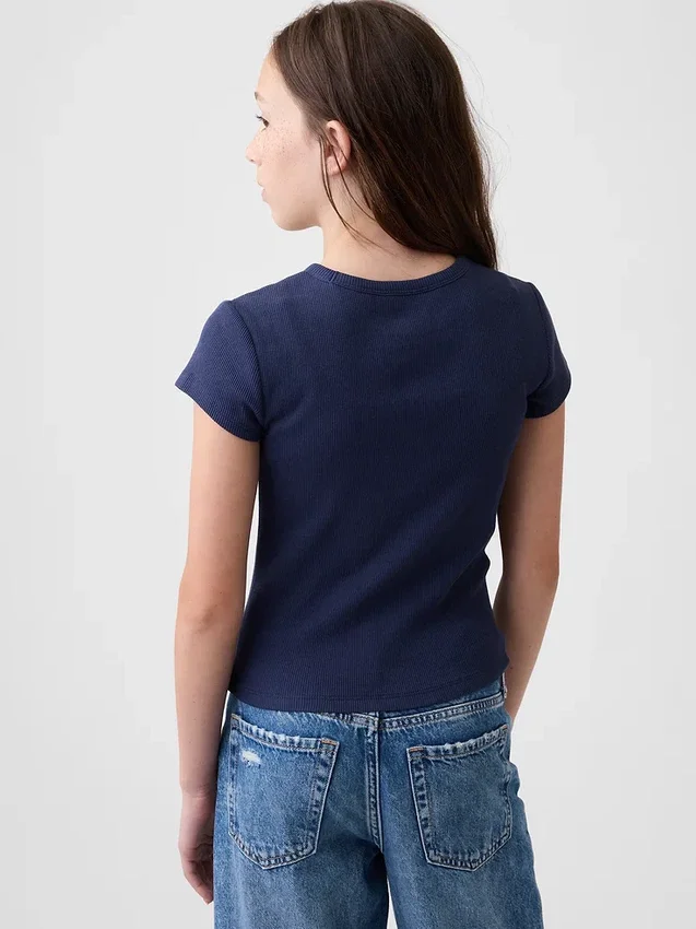 Dziecięcy T-shirt z dzianiny prążkowanej
