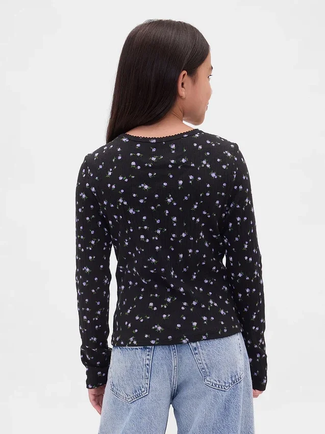 Dziecięcy T-shirt z dzianiny prążkowanej