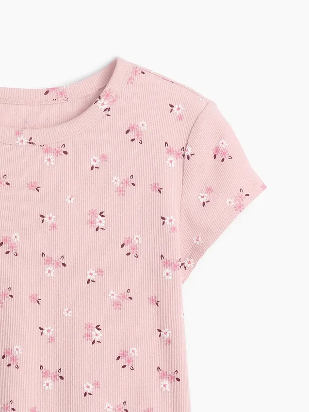 Dziecięcy T-shirt z dzianiny prążkowanej