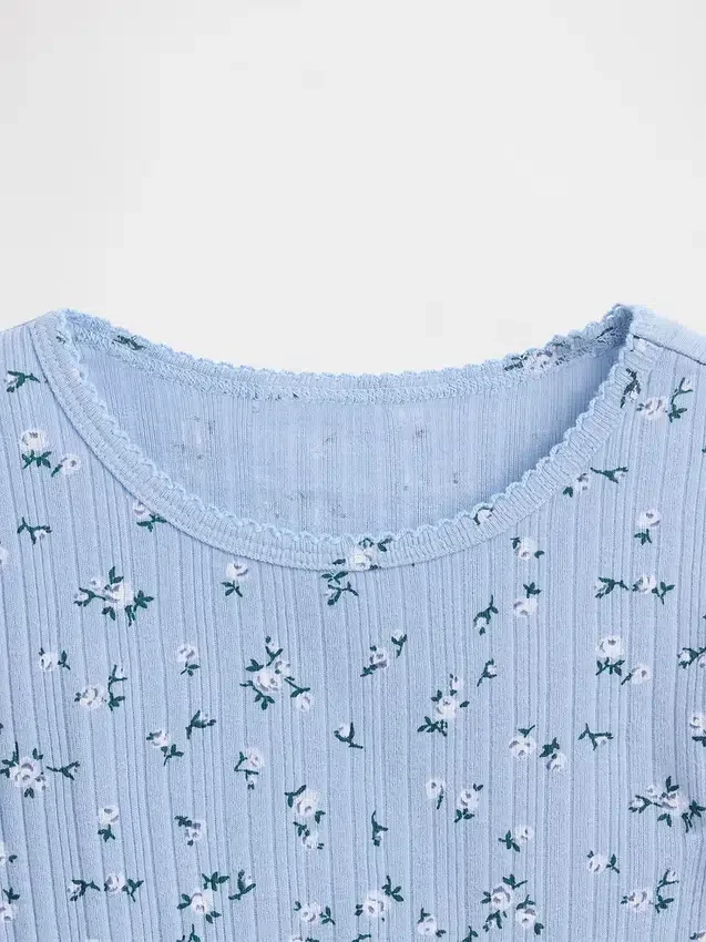Dziecięcy T-shirt z dzianiny prążkowanej