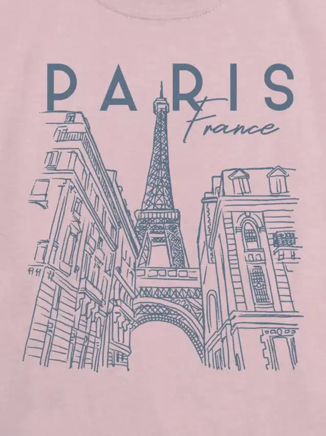Dziecięcy T-shirt z grafiką „Paris Line Art”