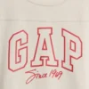 Dziecięcy T-shirt z grubej bawełny dżersejowej w oversize'owym kroju z logo na szwie