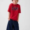 Dziecięcy T-shirt z grubej bawełny o luźnym kroju z Gap Logo