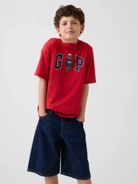 Dziecięcy T-shirt z grubej bawełny o luźnym kroju z Gap Logo